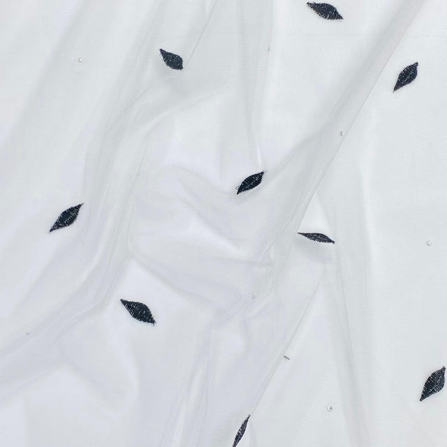 Pound A Metre 3 Metres Embroidery Stretch Mesh Fabric 45" Wide (White & Black)