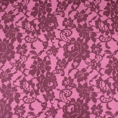 3 Metres Floral Print Cut-Out Net Jersey 55” Wide (Mauve On Pink) - Pound A Metre