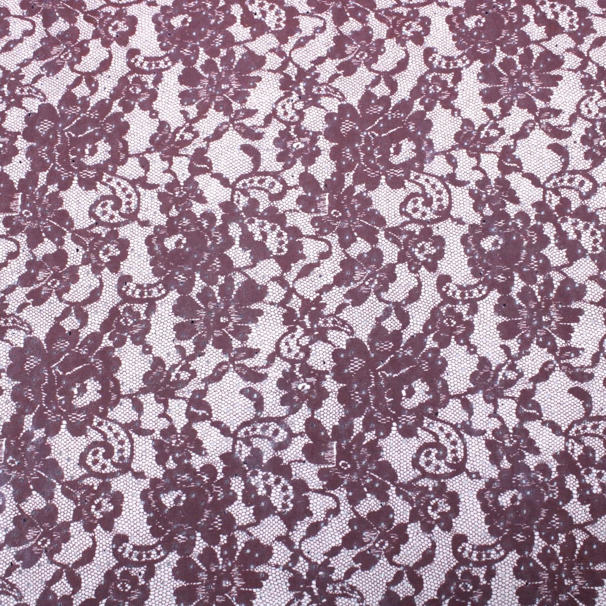 3 Metres Floral Print Cut-Out Net Jersey 55” Wide (Mauve On White) - Pound A Metre