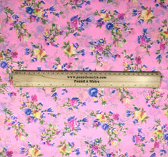 3 Metres Floral Printed Crepe Chiffon- 55" Wide (Pink Petals) - Pound A Metre