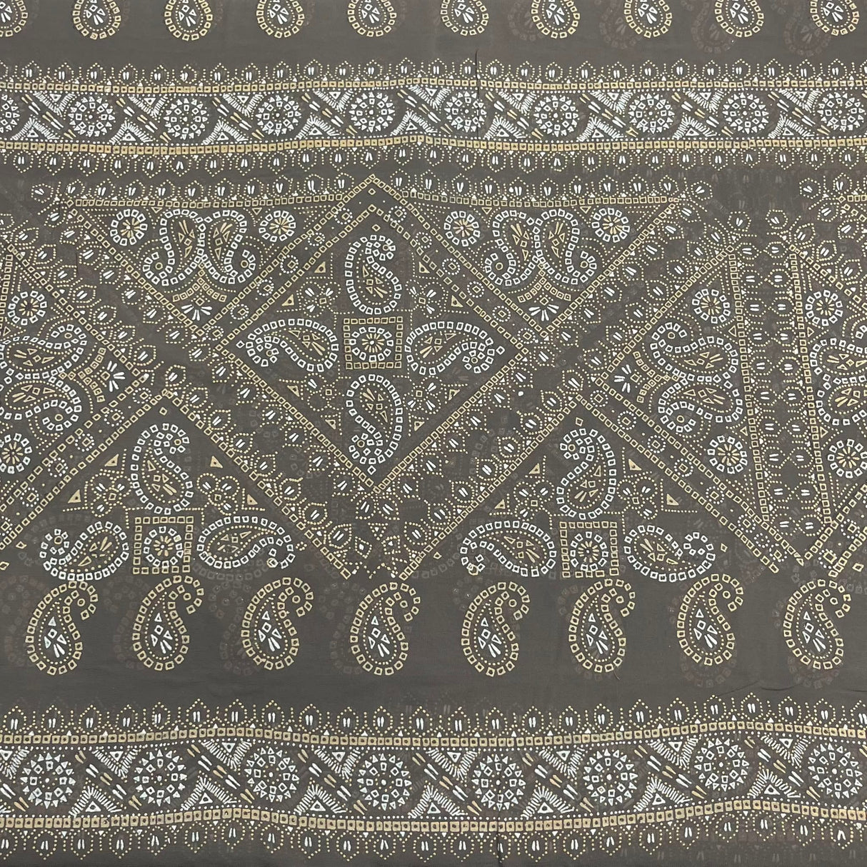 Pound A Metre 3 Metres Foil Design Chiffon Fabric – 45" Wide (Grey)