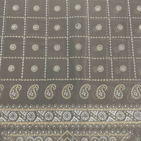 Pound A Metre 3 Metres Foil Design Chiffon Fabric – 45" Wide (Grey)