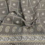 Pound A Metre 3 Metres Foil Design Chiffon Fabric – 45" Wide (Grey)