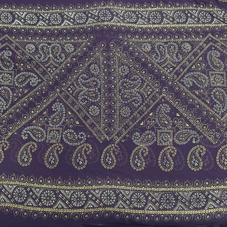 Pound A Metre 3 Metres Foil Design Chiffon Fabric – 45" Wide (Purple)