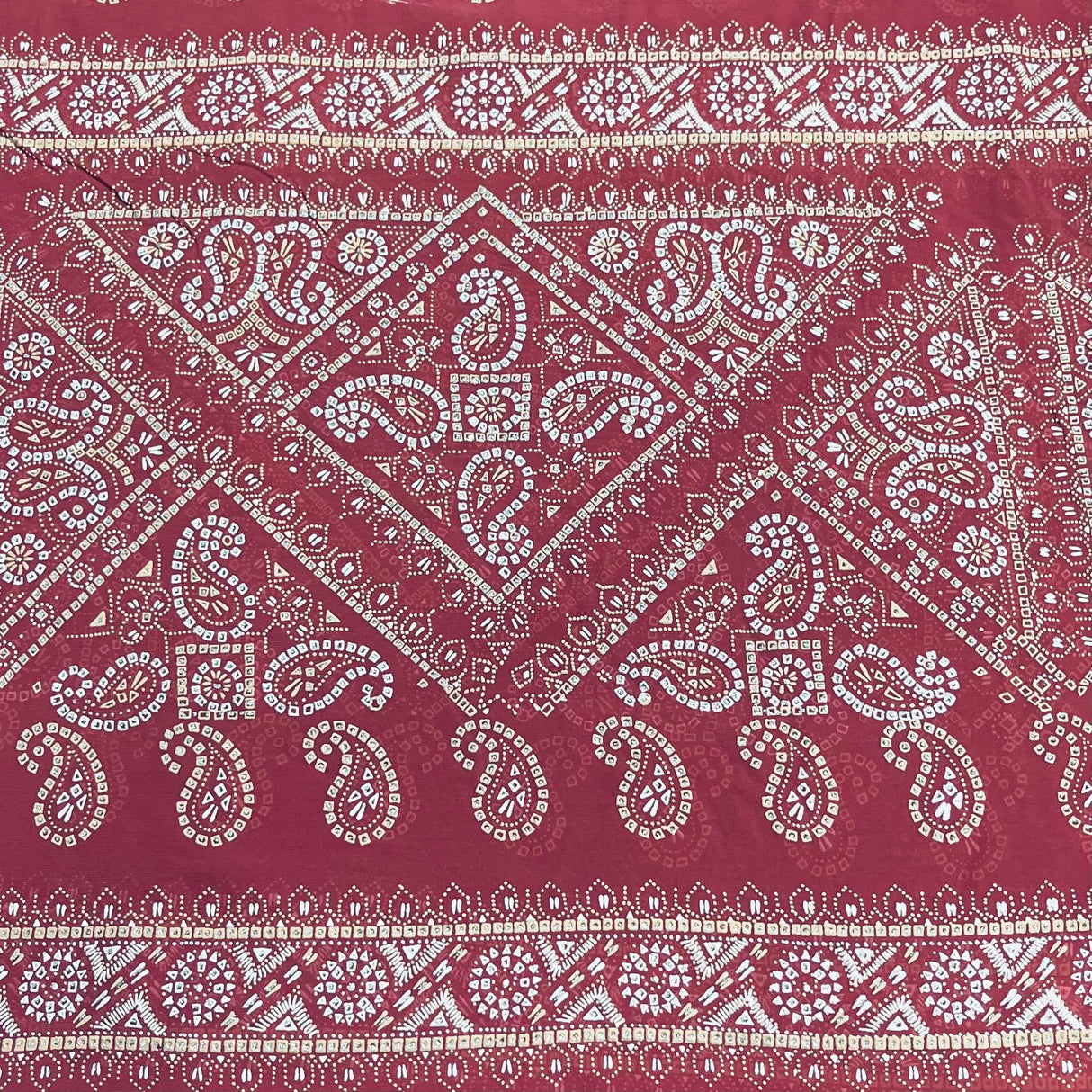 Pound A Metre 3 Metres Foil Design Chiffon Fabric – 45" Wide (Red)