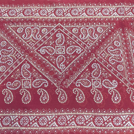 Pound A Metre 3 Metres Foil Design Chiffon Fabric – 45" Wide (Red)