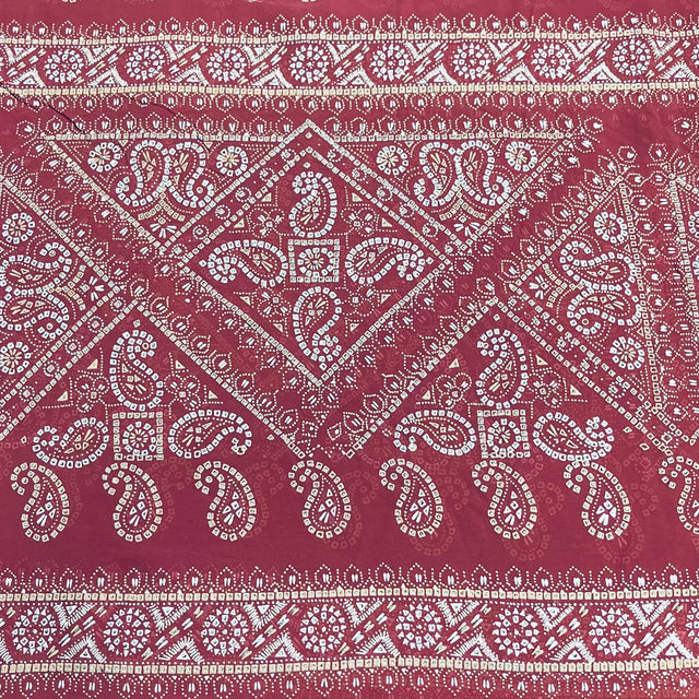 Pound A Metre 3 Metres Foil Design Chiffon Fabric – 45" Wide (Red)