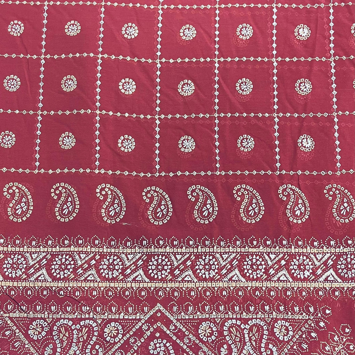 Pound A Metre 3 Metres Foil Design Chiffon Fabric – 45" Wide (Red)