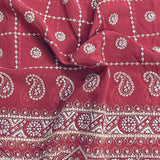 Pound A Metre 3 Metres Foil Design Chiffon Fabric – 45" Wide (Red)