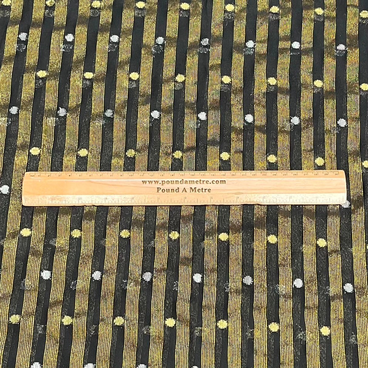 Pound A Metre 3 Metres Gold Foil Tissue Fabric – 45" Wide (Black & Gold)
