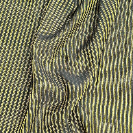 Pound A Metre 3 Metres Gold Foil Tissue Fabric – 45" Wide (Black Stripes)