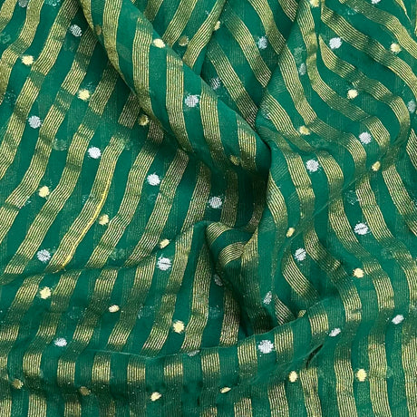 Pound A Metre 3 Metres Gold Foil Tissue Fabric – 45" Wide (Green & Gold)