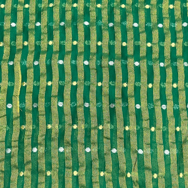 Pound A Metre 3 Metres Gold Foil Tissue Fabric – 45" Wide (Green & Gold)