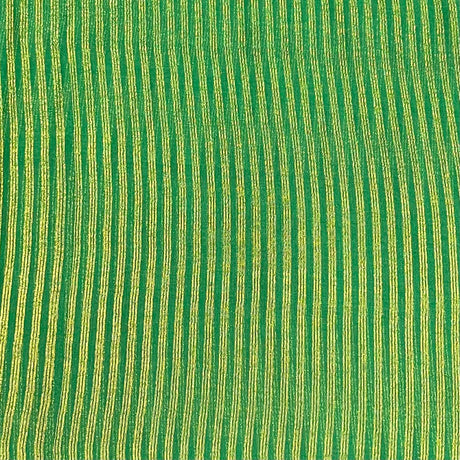 Pound A Metre 3 Metres Gold Foil Tissue Fabric – 45" Wide (Green Stripes)
