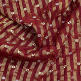 Pound A Metre 3 Metres Gold Foil Tissue Fabric – 45" Wide (Maroon & Gold)
