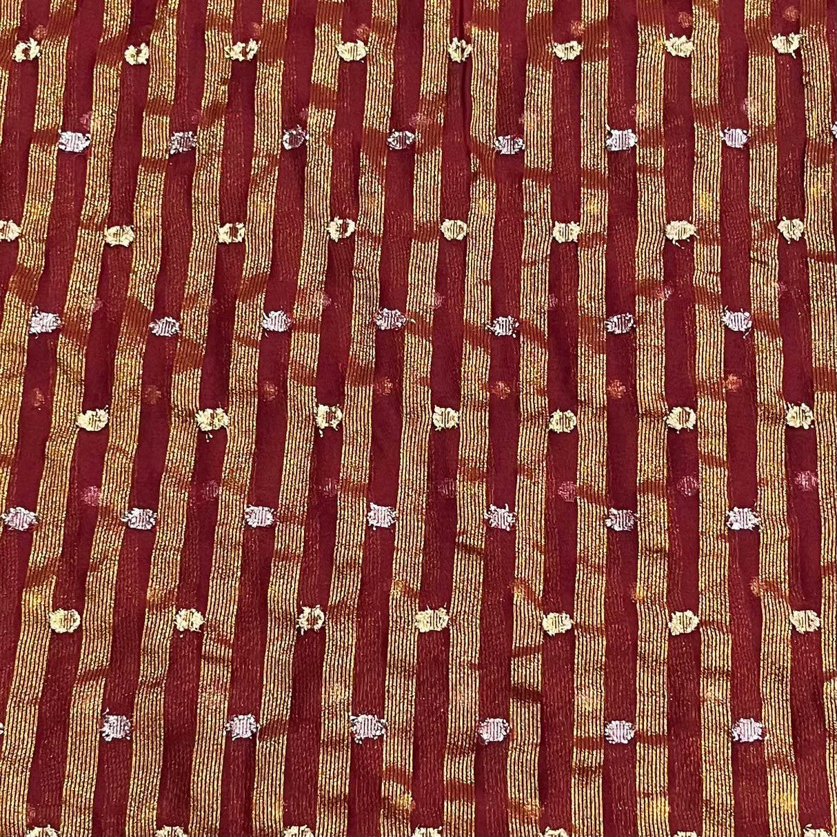 Pound A Metre 3 Metres Gold Foil Tissue Fabric – 45" Wide (Maroon & Gold)