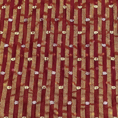 Pound A Metre 3 Metres Gold Foil Tissue Fabric – 45" Wide (Maroon & Gold)