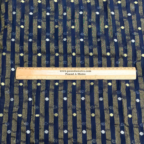 Pound A Metre 3 Metres Gold Foil Tissue Fabric – 45" Wide (Navy & Gold)