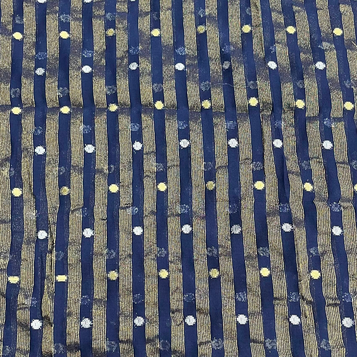 Pound A Metre 3 Metres Gold Foil Tissue Fabric – 45" Wide (Navy & Gold)