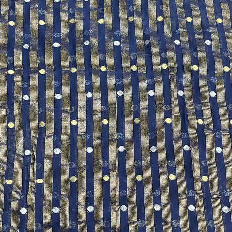 Pound A Metre 3 Metres Gold Foil Tissue Fabric – 45" Wide (Navy & Gold)