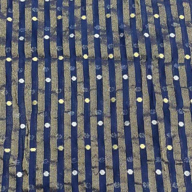 Pound A Metre 3 Metres Gold Foil Tissue Fabric – 45" Wide (Navy & Gold)