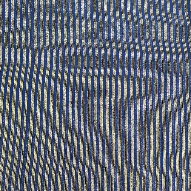 Pound A Metre 3 Metres Gold Foil Tissue Fabric – 45" Wide (Navy Stripes)