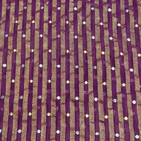 Pound A Metre 3 Metres Gold Foil Tissue Fabric – 45" Wide (Purple & Gold)