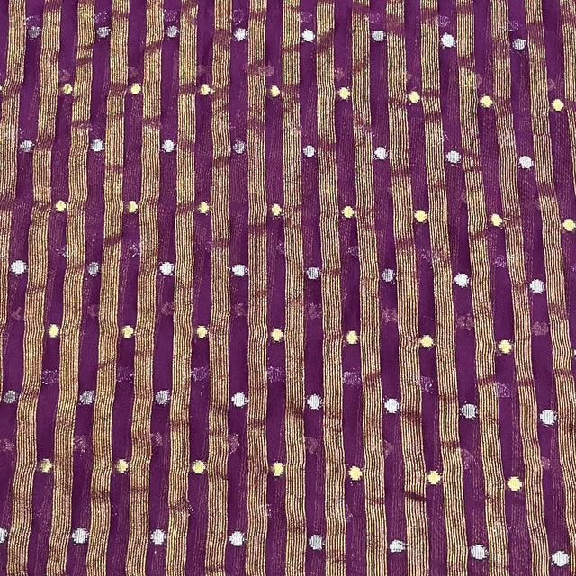 Pound A Metre 3 Metres Gold Foil Tissue Fabric – 45" Wide (Purple & Gold)
