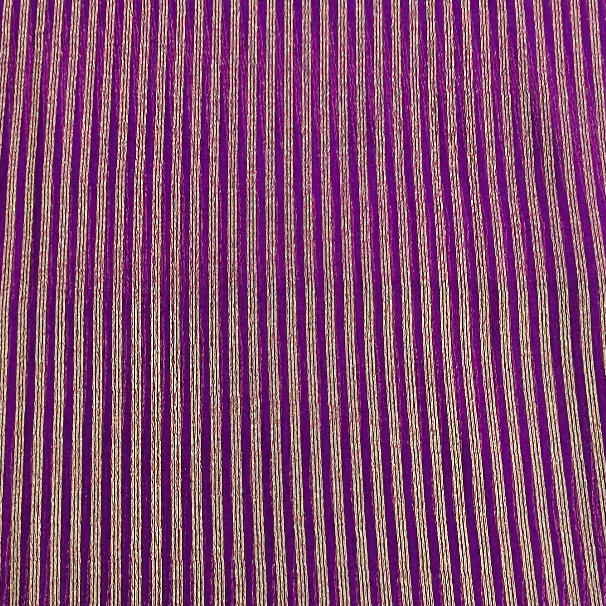 Pound A Metre 3 Metres Gold Foil Tissue Fabric – 45" Wide (Purple Stripes)