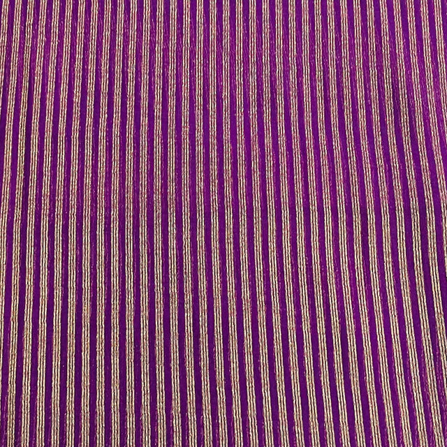 Pound A Metre 3 Metres Gold Foil Tissue Fabric – 45" Wide (Purple Stripes)