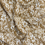 Pound A Metre 3 Metres Heavyweight Printed Jersey – 72" Wide- (Beige Flowers)