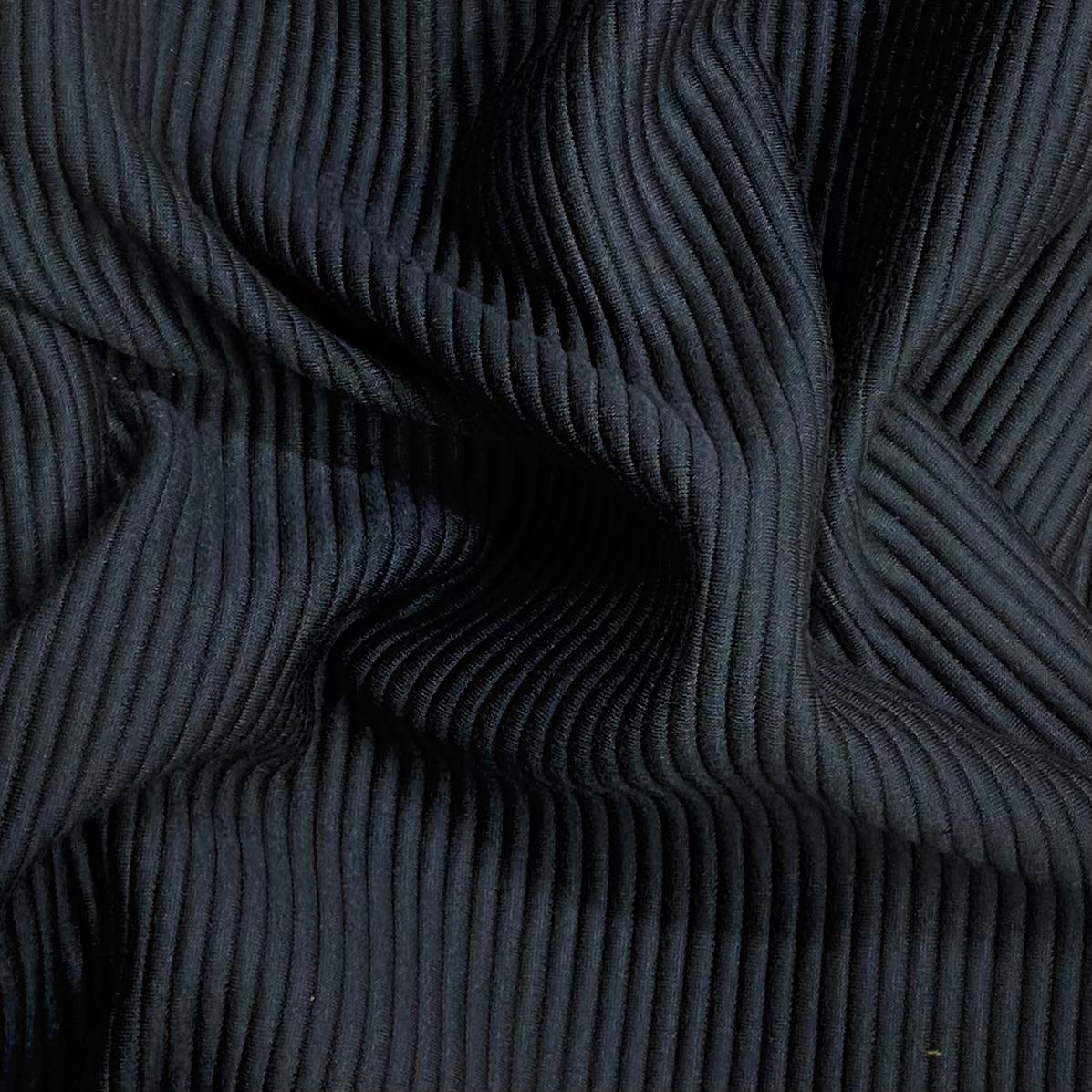 Pound A Metre 3 Metres Heavyweight Ribbed Jersey- 55" Wide (Black)