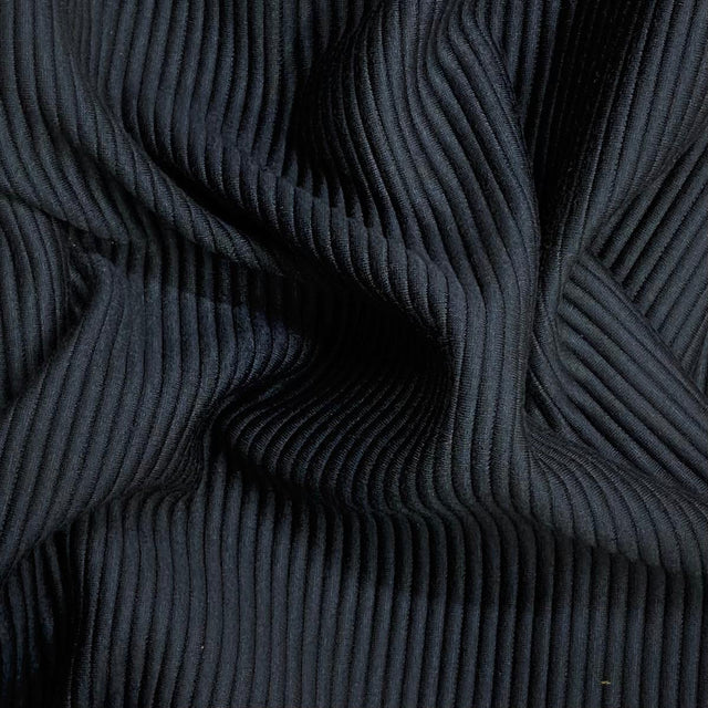 Pound A Metre 3 Metres Heavyweight Ribbed Jersey- 55" Wide (Black)