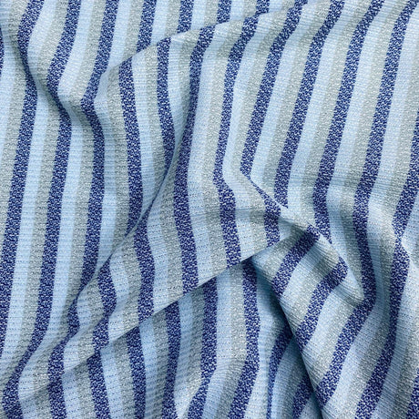 Pound A Metre 3 Metres Heavyweight Ribbed Jersey- 55" Wide (Blue & Grey) (EOL)