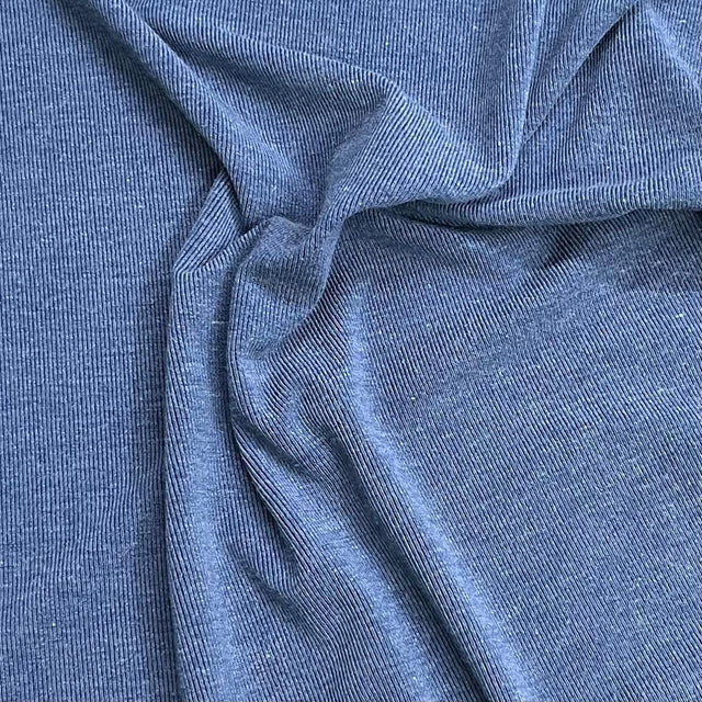 Pound A Metre 3 Metres Heavyweight Ribbed Jersey- 55" Wide (Denim)