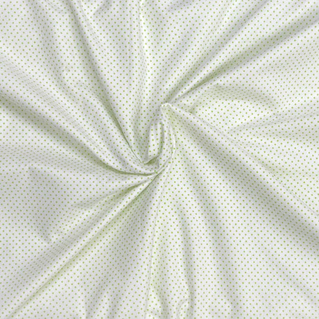 Pound A Metre 3 Metres High Quality Brushed Cotton - 45" Wide (Green Dots)