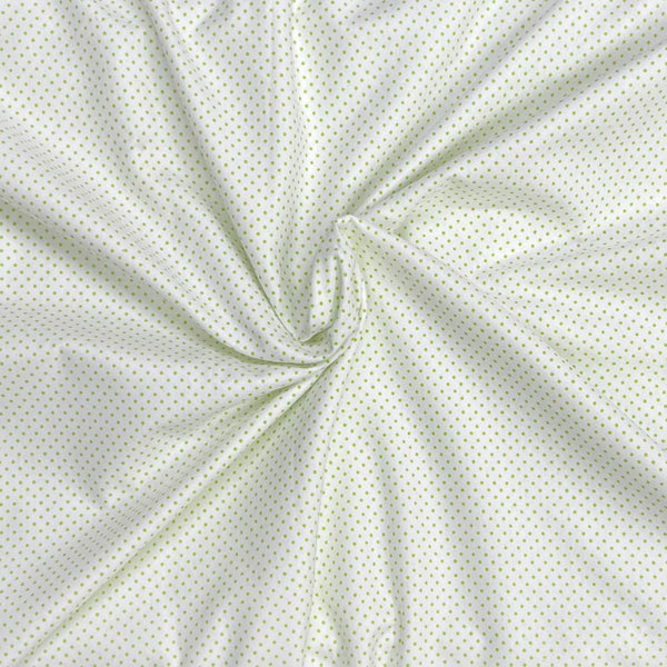 Pound A Metre 3 Metres High Quality Brushed Cotton - 45" Wide (Green Dots)