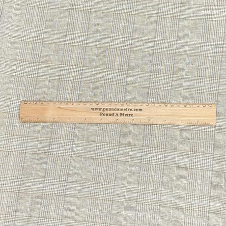 Pound A Metre 3 Metres Linen Look Fabric - 55" Wide - (Check)