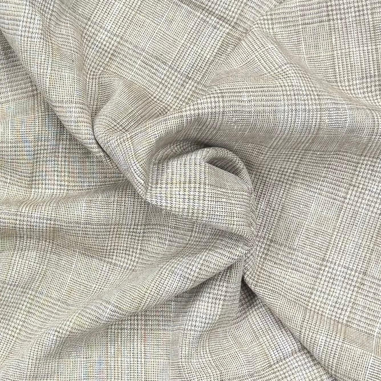 Pound A Metre 3 Metres Linen Look Fabric - 55" Wide - (Check)