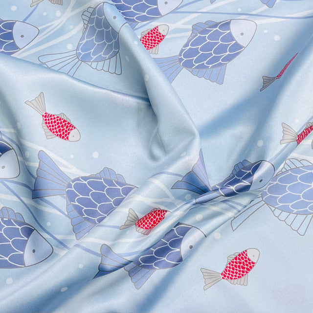 Pound A Metre 3 Metres Luxurious Blackout Fabric- 55" (Fish)