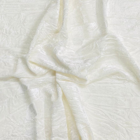 Pound A Metre 3 Metres Luxurious Crushed Spandex Velvet 55" Wide (White) (EOL)
