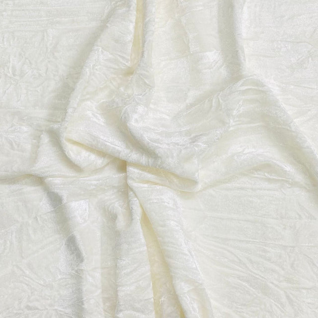 Pound A Metre 3 Metres Luxurious Crushed Spandex Velvet 55" Wide (White) (EOL)