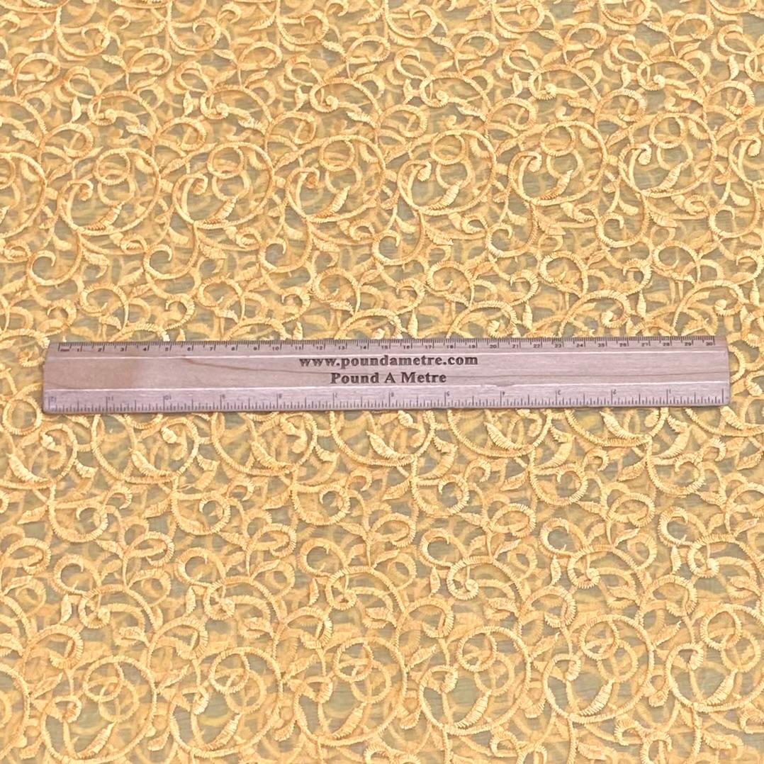 Pound A Metre 3 Metres Luxurious Embroidery Organza - 55 " Wide  (Gold)