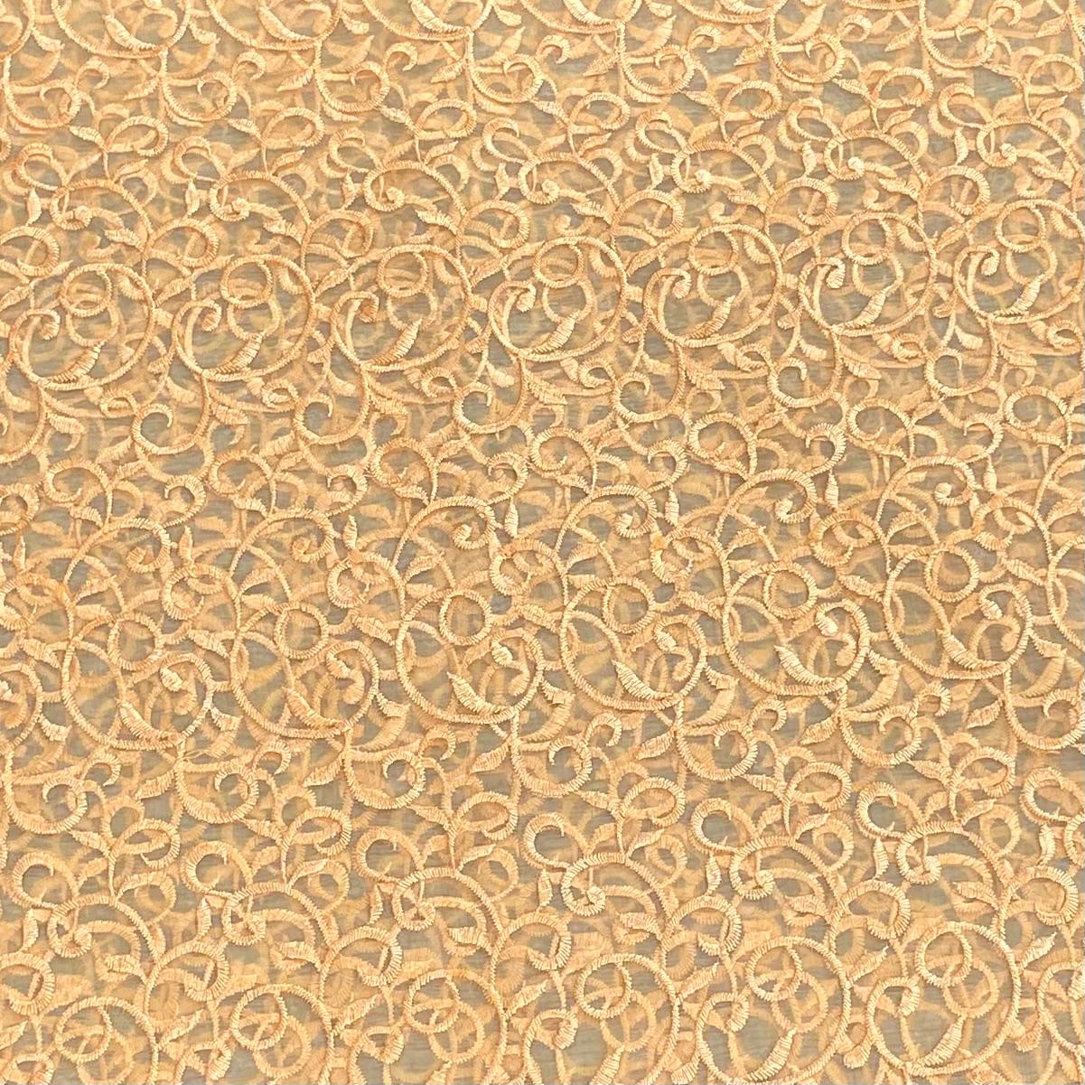Pound A Metre 3 Metres Luxurious Embroidery Organza - 55 " Wide  (Gold)