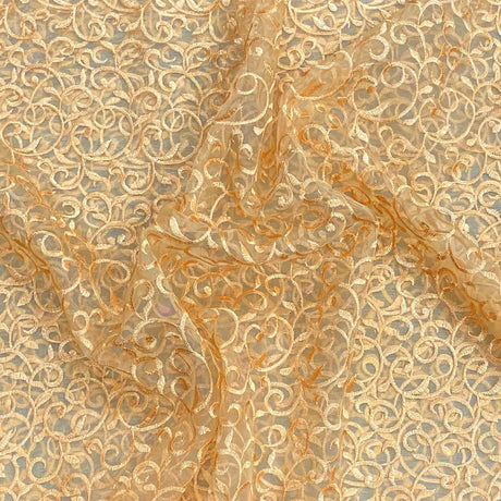 Pound A Metre 3 Metres Luxurious Embroidery Organza - 55 " Wide  (Gold)