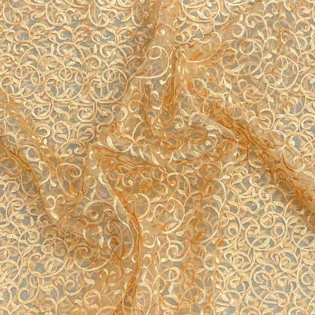 Pound A Metre 3 Metres Luxurious Embroidery Organza - 55 " Wide  (Gold)