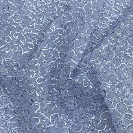 Pound A Metre 3 Metres Luxurious Embroidery Organza - 55 " Wide  (Grey)