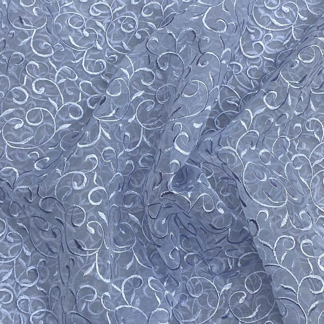 Pound A Metre 3 Metres Luxurious Embroidery Organza - 55 " Wide  (Grey)