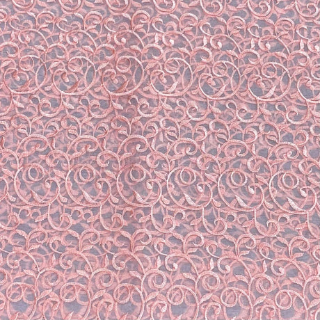 Pound A Metre 3 Metres Luxurious Embroidery Organza - 55 " Wide  (Peach)