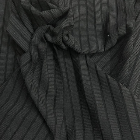 Pound A Metre 3 Metres Luxurious Fine Ribbed Jersey 55” Wide - (Black)